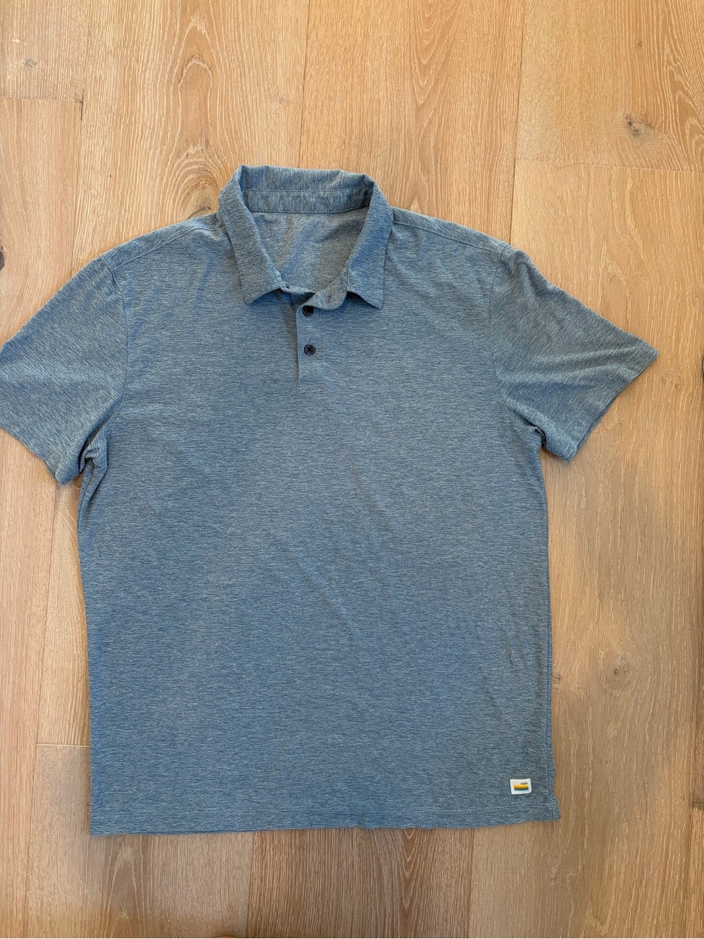 Vuori Cloud Heather Blue Short-Sleeve Polo